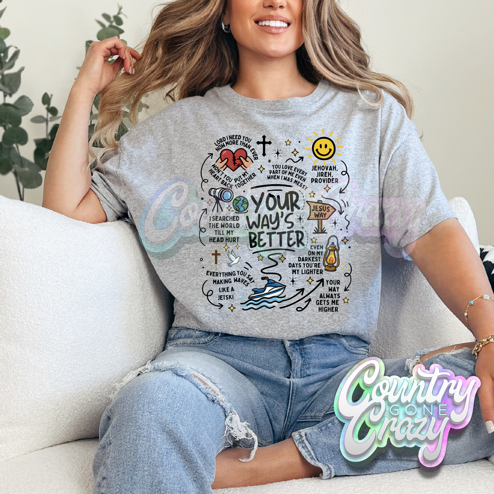 YOUR WAYS BETTER - SPORT GREY T-SHIRT-Country Gone Crazy-Country Gone Crazy