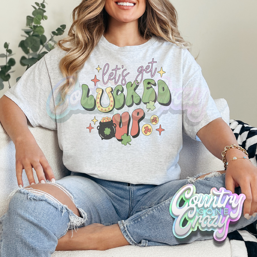 LET'S GE LUCKED UP - ASH T-SHIRT-Country Gone Crazy-Country Gone Crazy