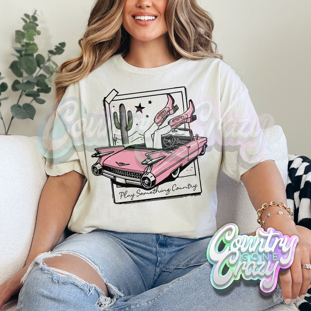 PLAY SOMETHING COUNTRY // NATURAL T-SHIRT-Country Gone Crazy-Country Gone Crazy