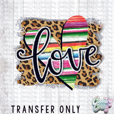 HT521 • Love Serape Leopard Heart-Country Gone Crazy-Country Gone Crazy