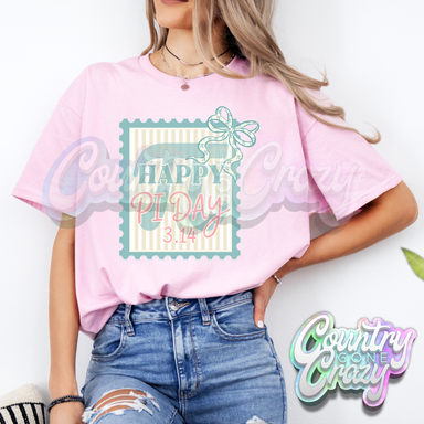 HAPPY PI DAY STAMP // LIGHT PINK T-SHIRT-Country Gone Crazy-Country Gone Crazy