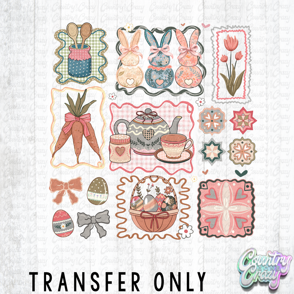 HT5229 • VINTAGE EASTER COLLAGE-Country Gone Crazy-Country Gone Crazy