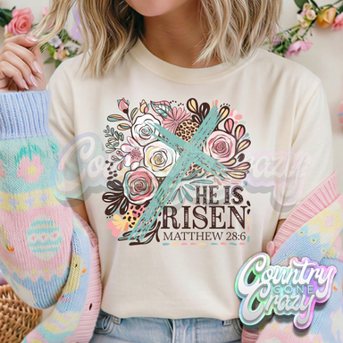 HE IS RISEN // NATURAL T-SHIRT-Country Gone Crazy-Country Gone Crazy