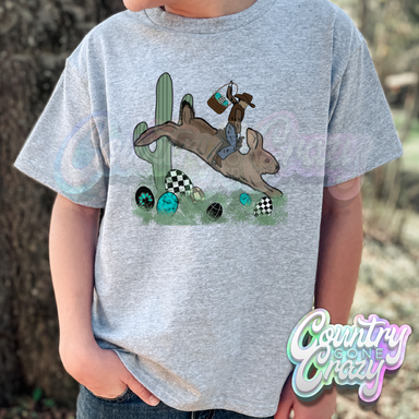 COWBOY BUNNY // SPORT GREY T-SHIRT-Country Gone Crazy-Country Gone Crazy