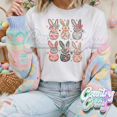 VINTAGE BUNNY COUQUETTE // WHITE T-SHIRT-Country Gone Crazy-Country Gone Crazy
