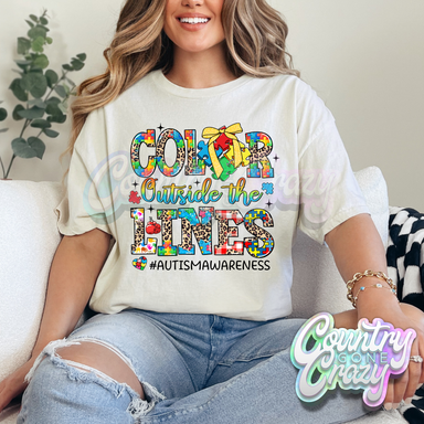 COLOR OUTSIDE THE LINES - NATURAL T-SHIRT-Country Gone Crazy-Country Gone Crazy