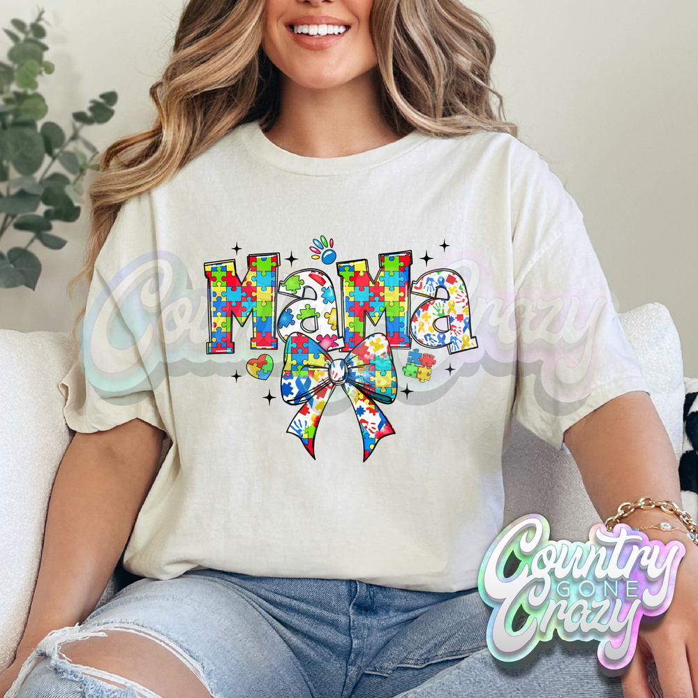 AUTISM MAMA - NATURAL T-SHIRT-Country Gone Crazy-Country Gone Crazy