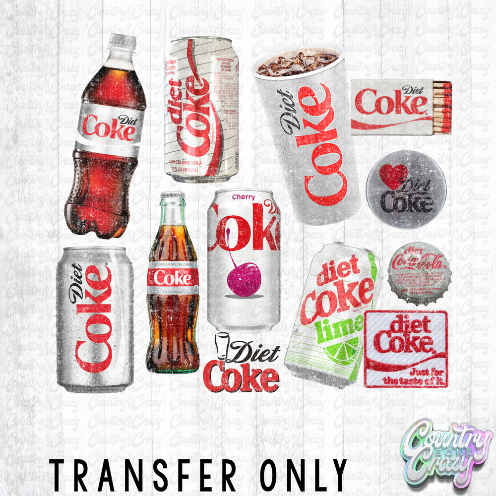 HT5265 • VINTAGE DIET COKE COLLAGE-Country Gone Crazy-Country Gone Crazy