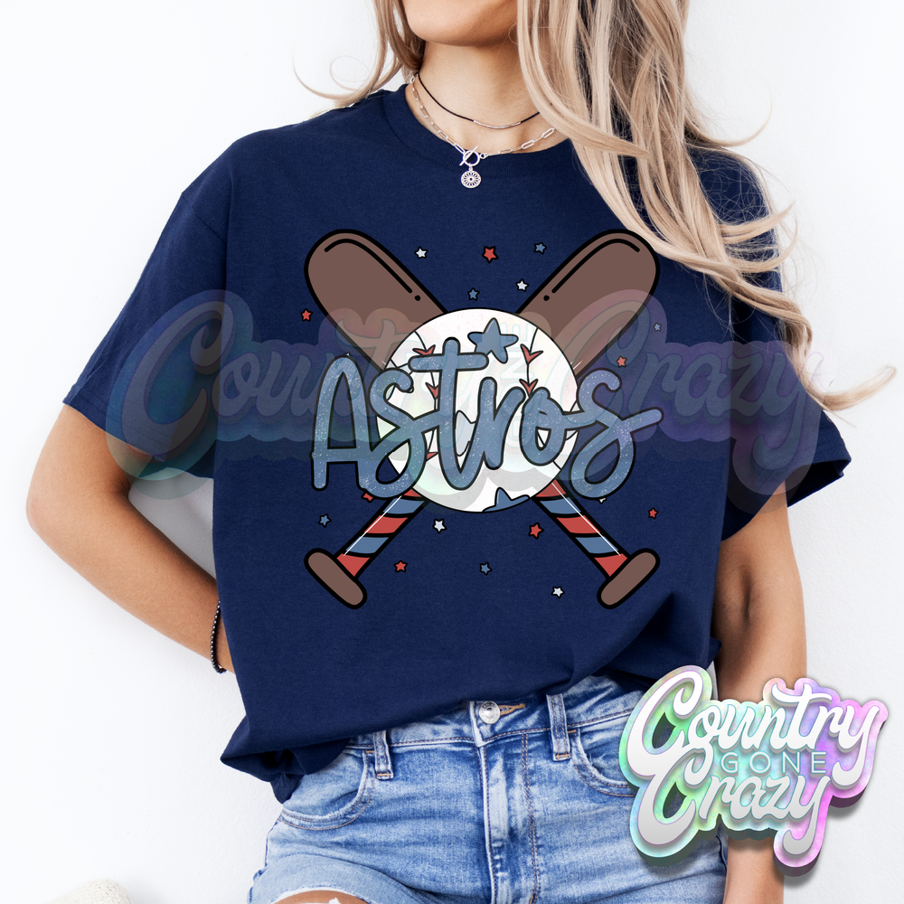 ASTROS STARS - NAVY T-Shirt-Country Gone Crazy-Country Gone Crazy