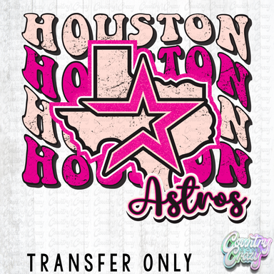 HT5279 • HOUSTON ASTROS RETRO PINK-Country Gone Crazy-Country Gone Crazy