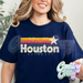 HOUSTON BASEBALL FADED - NAVY T-Shirt-Country Gone Crazy-Country Gone Crazy
