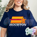 HOUSTON BASEBALL IN WHITE - NAVY T-Shirt-Country Gone Crazy-Country Gone Crazy