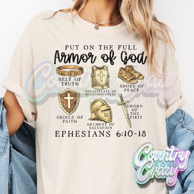 ARMOR OF GOD - NATURAL T-SHIRT-Country Gone Crazy-Country Gone Crazy