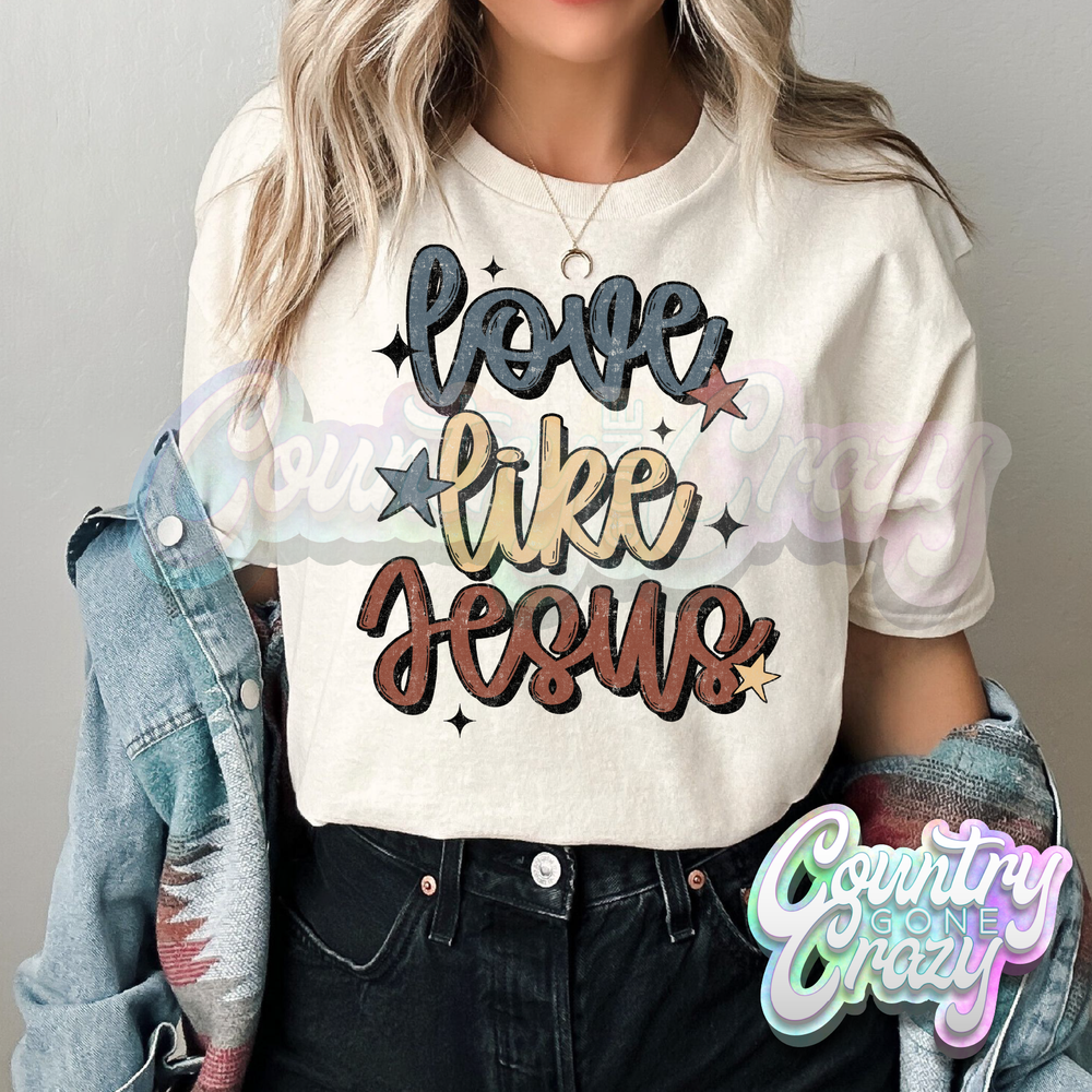 LOVE LIKE JESUS - NATURAL T-SHIRT-Country Gone Crazy-Country Gone Crazy