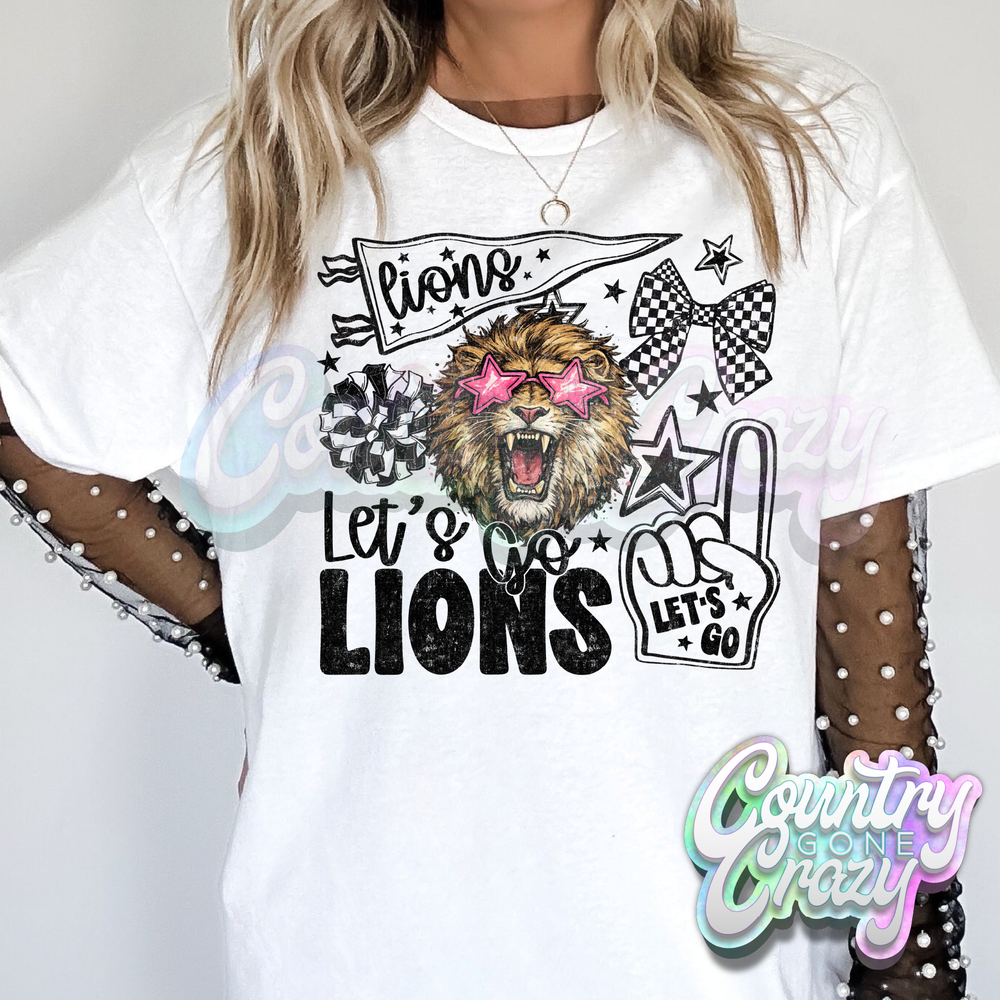 LET'S GO LIONS - WHITE T-SHIRT-Country Gone Crazy-Country Gone Crazy