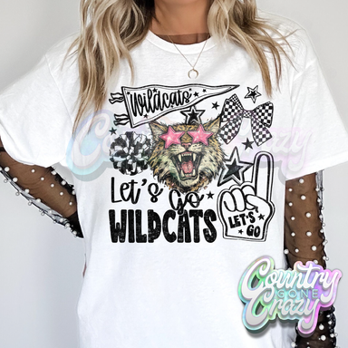 LET'S GO WILDCATS - WHITE T-SHIRT-Country Gone Crazy-Country Gone Crazy