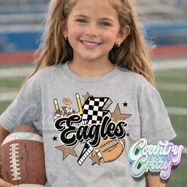 EAGLES FOOTBALL - SPORT GREY T-SHIRT-Country Gone Crazy-Country Gone Crazy