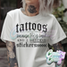 TATTOOS BECAUSE LIFE IS HARD - WHITE T-SHIRT-Country Gone Crazy-Country Gone Crazy