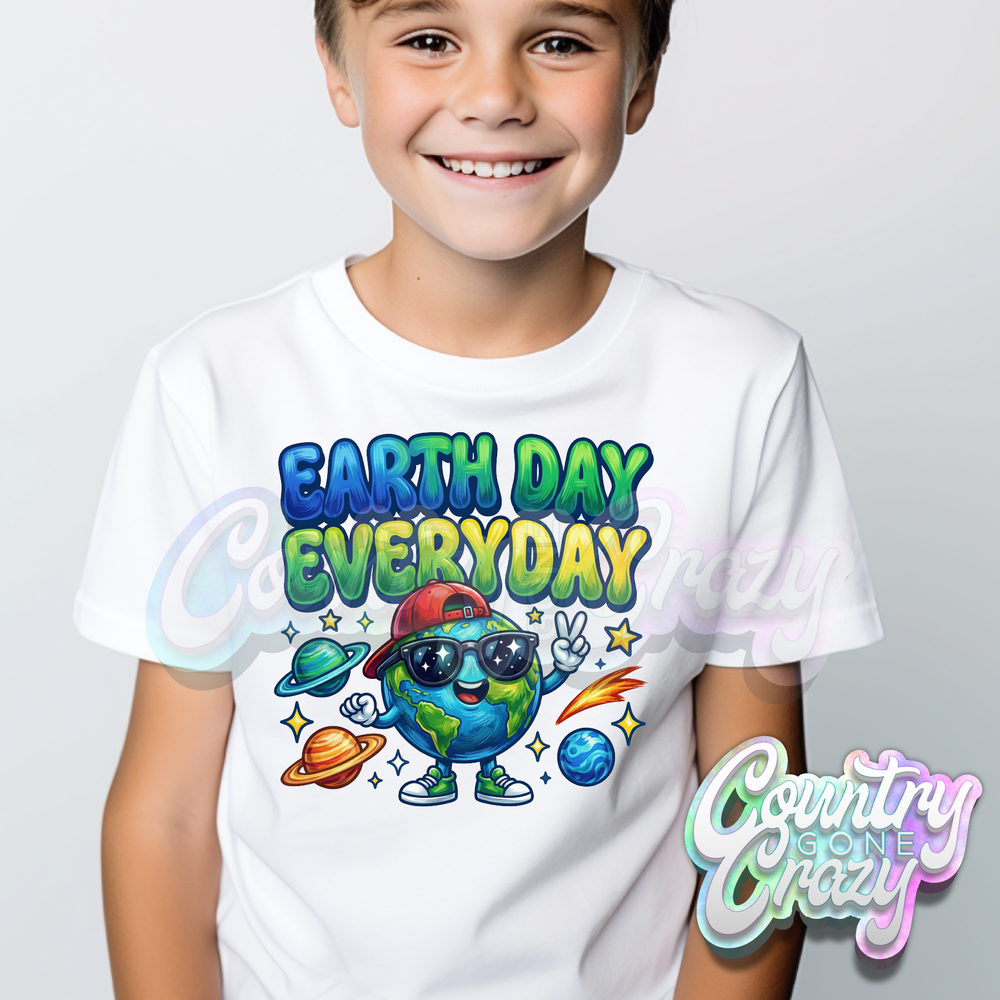 EARTH DAY EVERYDAY - WHITE T-Shirt-Country Gone Crazy-Country Gone Crazy