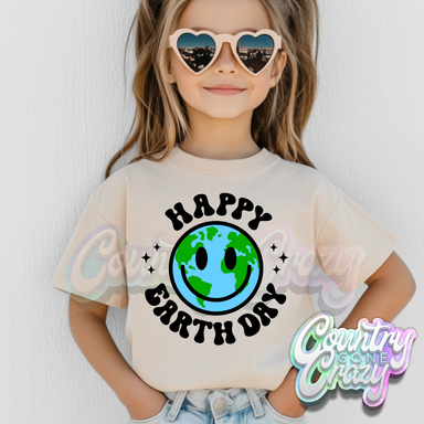 HAPPY EARTH DAY IN BLACK - NATURAL T-Shirt-Country Gone Crazy-Country Gone Crazy