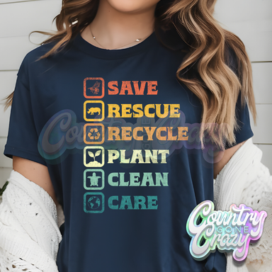 EARTH DAY LIST - NAVY T-Shirt-Country Gone Crazy-Country Gone Crazy