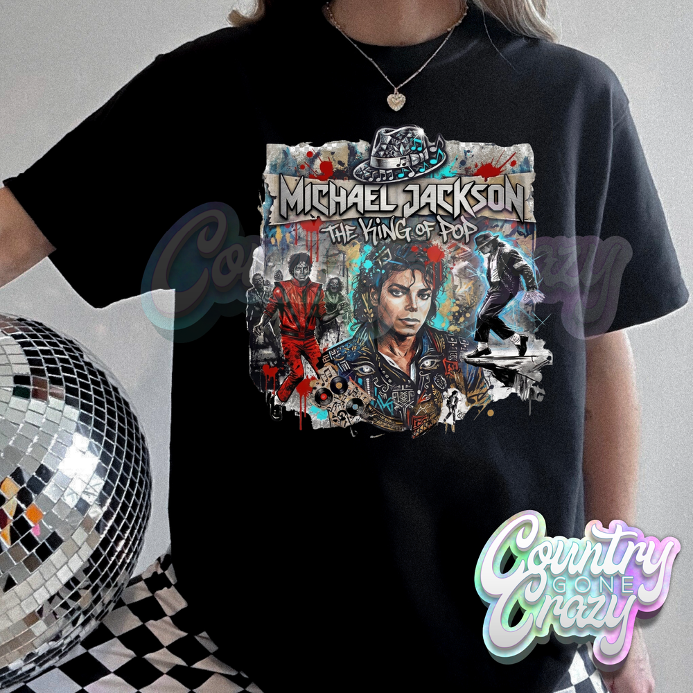 KING OF POP - BLACK T-Shirt-Country Gone Crazy-Country Gone Crazy