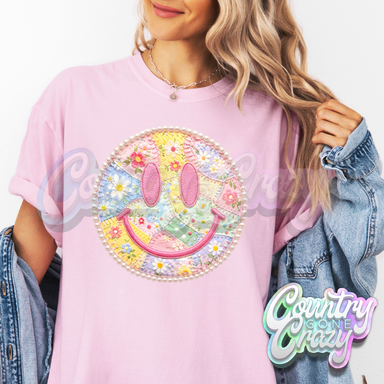 SMILEY PEARL PATCH WORK-Country Gone Crazy-Country Gone Crazy
