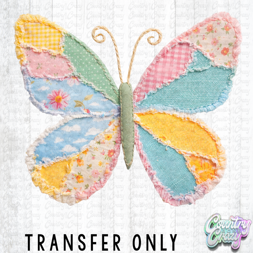 HT5428 • PATCH WORK BUTTERFLY-Country Gone Crazy-Country Gone Crazy