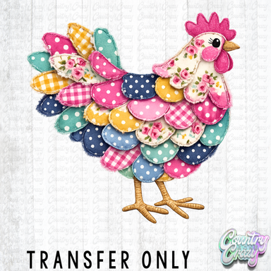 HT5430 • PATCH WORK ROOSTER-Country Gone Crazy-Country Gone Crazy