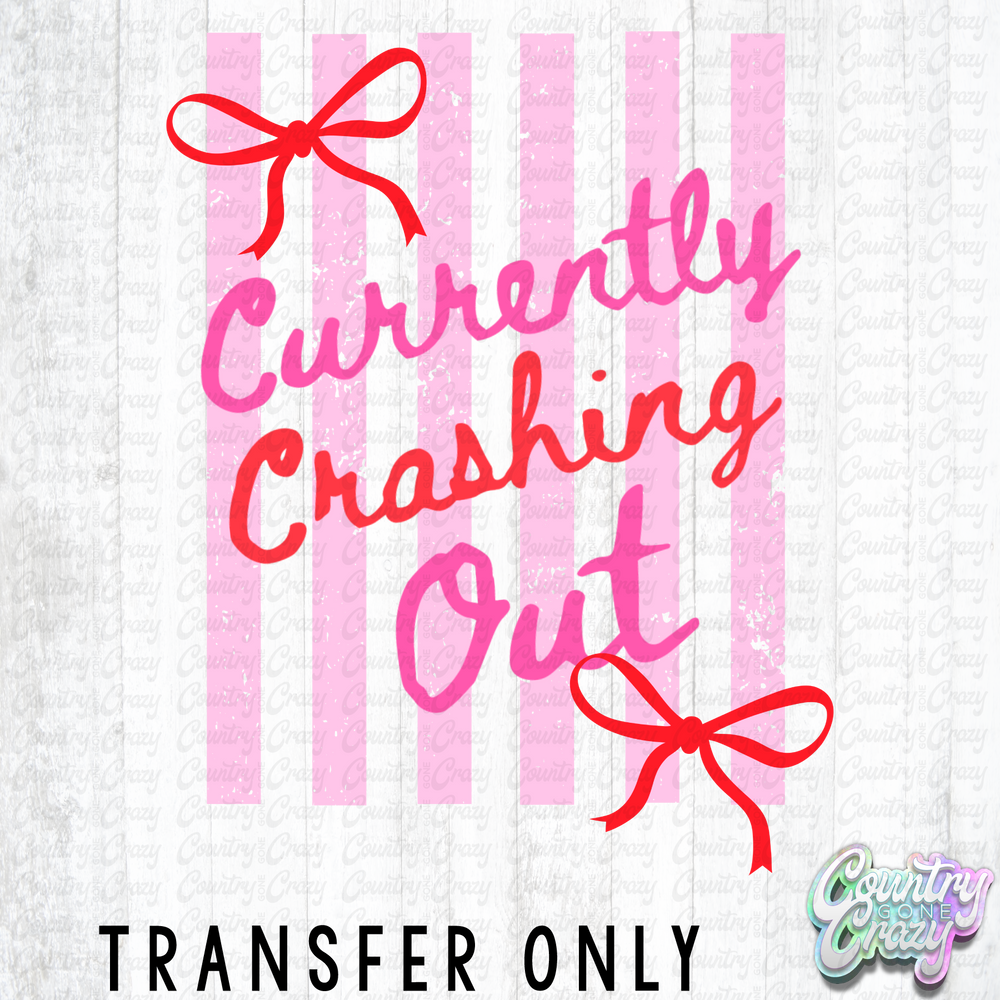 HT5505 • CURRENTLY CRASHING OUT PINK STRIPED-Country Gone Crazy-Country Gone Crazy