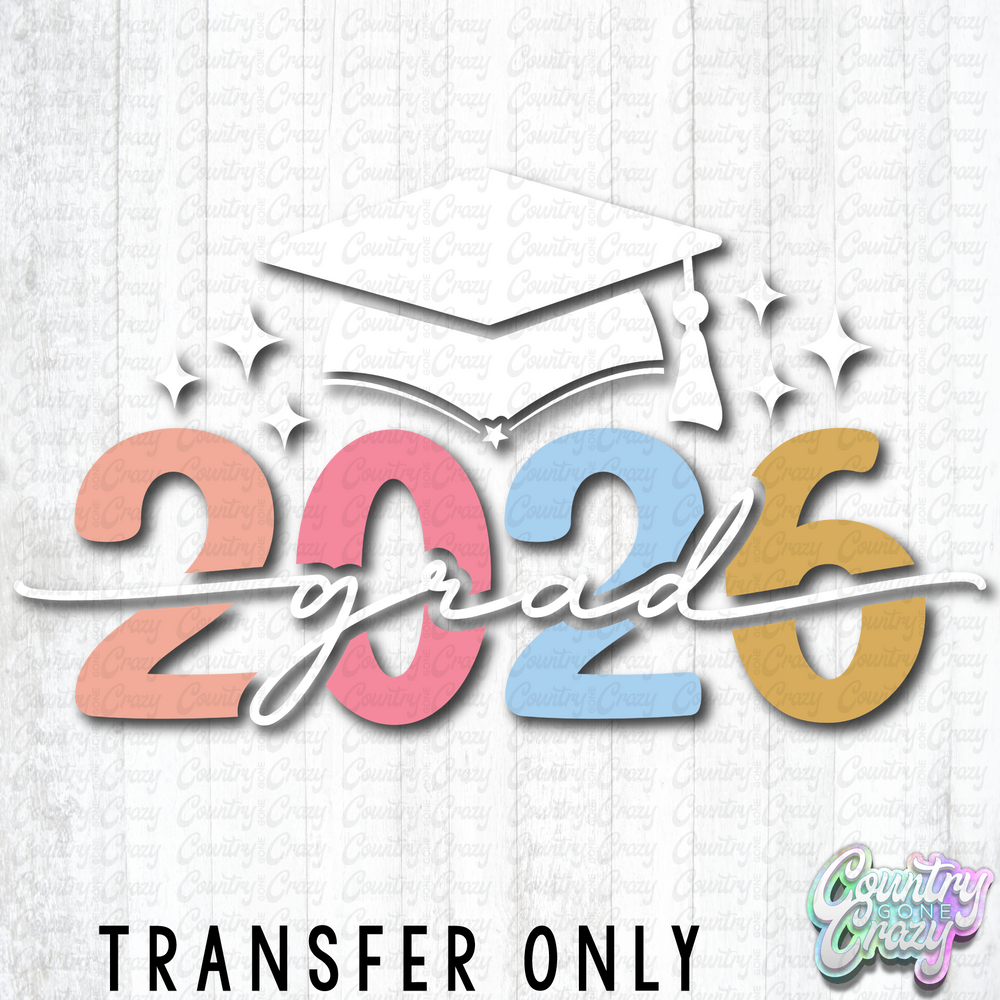 HT5540 • 2026 GRAD WHITE WORDS-Country Gone Crazy-Country Gone Crazy