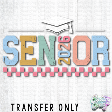 HT5542 • SENIOR 2026 WHITE WORDS-Country Gone Crazy-Country Gone Crazy