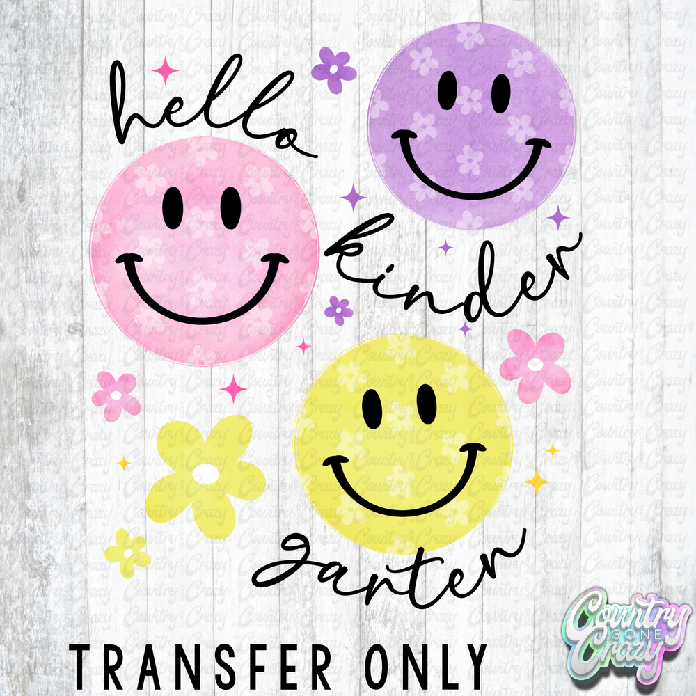 HT5737 • HELLO KINDERGARTEN SMILEY BLACK WORDS