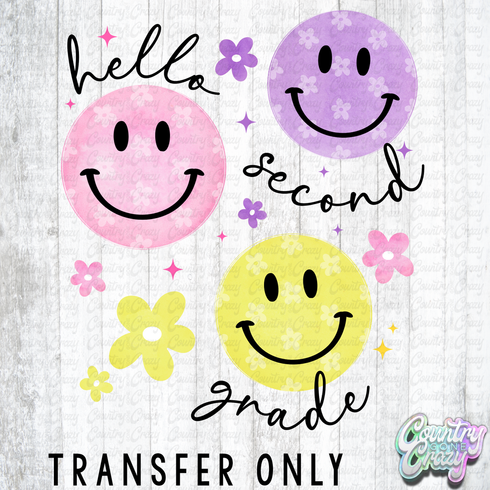 HT5741 • HELLO SECOND GRADE SIMILEY BLACK WORDS