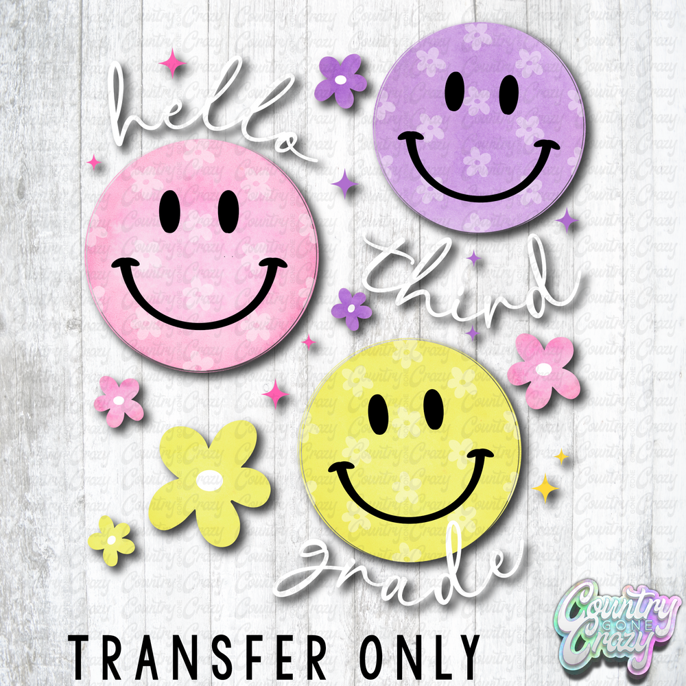HT5742 • HELLO THIRD GRADE SMILEY WHITE WORDS
