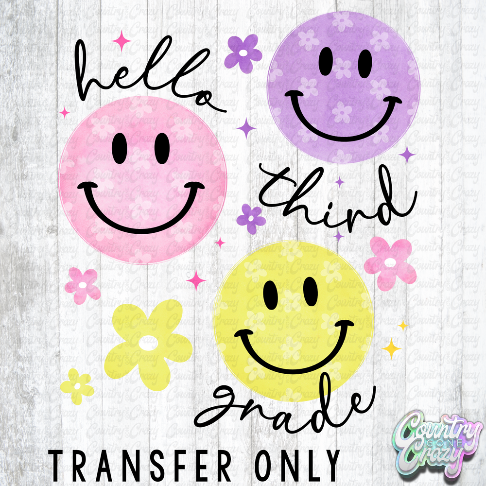 HT5743 • HELLO THIRD GRADE SMILEY BLACK WORDS