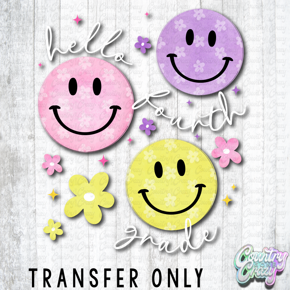HT5744 • HELLO FOURTH GRADE SMILEY WHITE WORDS