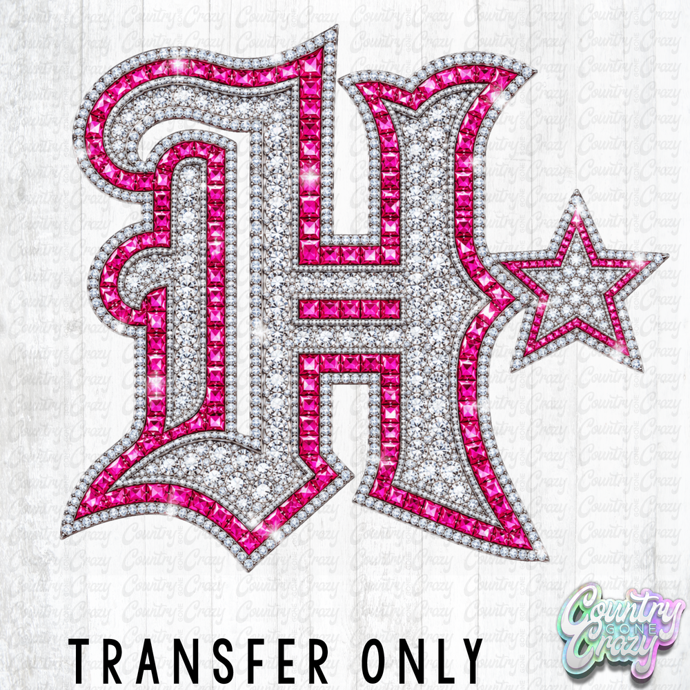 HT5875 • PINK H-TOWN FAUX DIAMOND