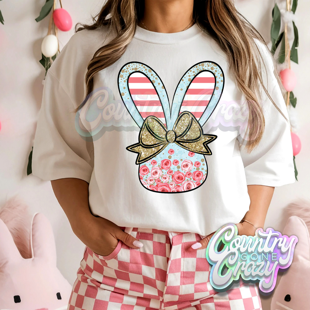 EASTER BUNNY SILHOUETTE - WHITE T-SHIRT-Country Gone Crazy-Country Gone Crazy