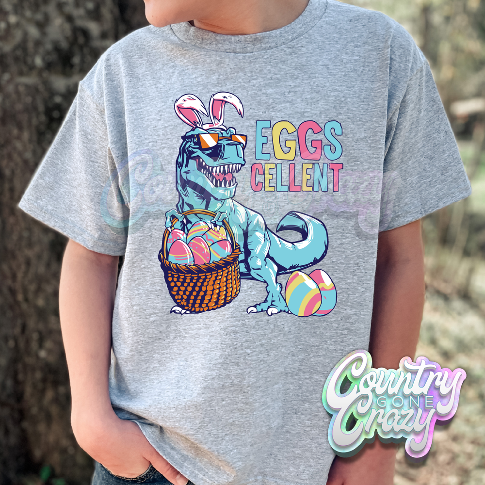 EGGS-CELLENT DINOSAUR - SPORTGREY T-SHIRT-Country Gone Crazy-Country Gone Crazy