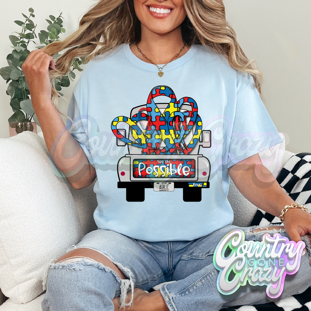 SEE THE POSSIBLE - LIGHT BLUE T-SHIRT-Country Gone Crazy-Country Gone Crazy