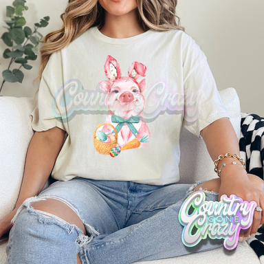 EASTER PIG - NATURAL T-SHIRT-Country Gone Crazy-Country Gone Crazy