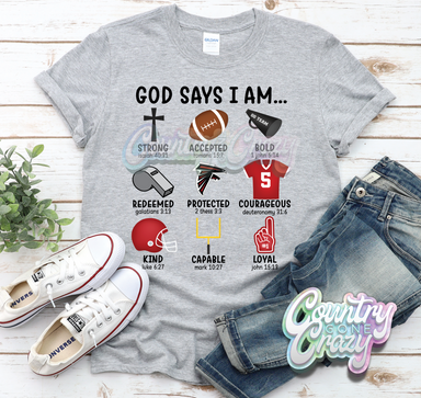 God Says I Am - Huffman Falcons - T-Shirt-Country Gone Crazy-Country Gone Crazy