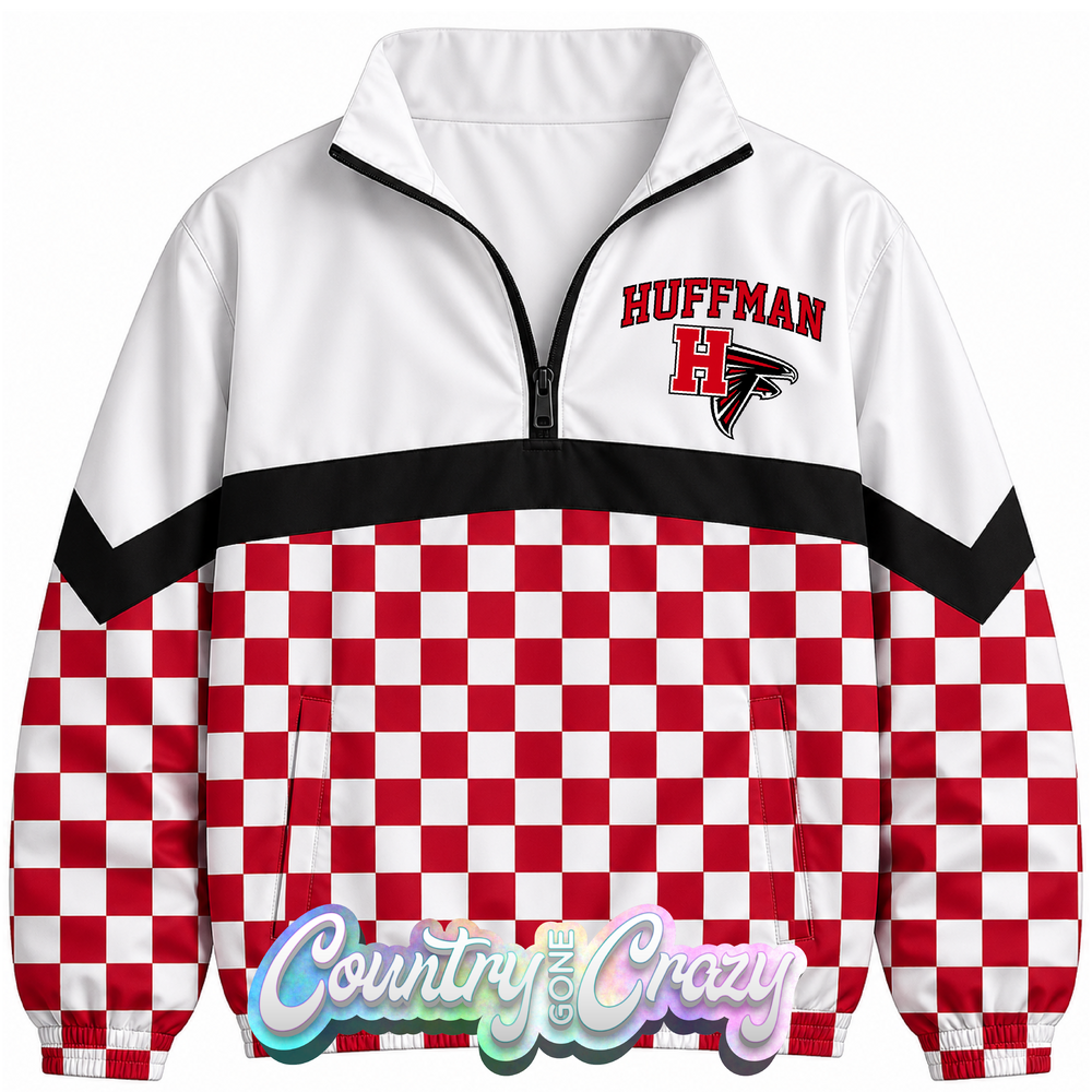 SCHOOL COLORS: RED/BLACK WINDBREAKER  // IN STOCK NOW