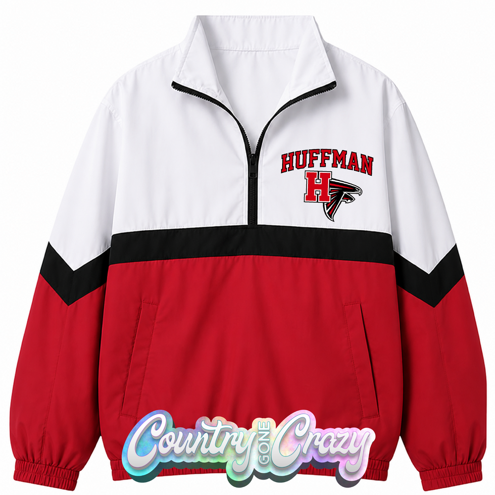 SCHOOL COLORS: RED/BLACK WINDBREAKER  // IN STOCK NOW