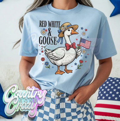 RED WHITE & GOOSE // T-SHIRT-Country Gone Crazy-Country Gone Crazy