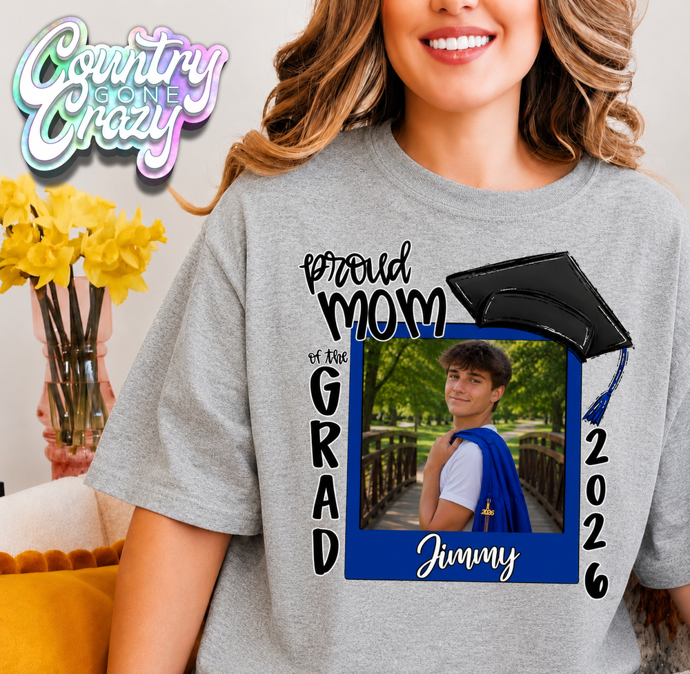 PROUD // SOLID FRAME // CUSTOM 2026 GRADUATE with Picture - T-SHIRT-Country Gone Crazy-Country Gone Crazy