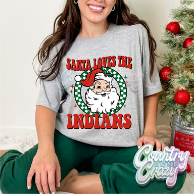 SANTA LOVES THE - INDIANS - T-SHIRT-Country Gone Crazy-Country Gone Crazy