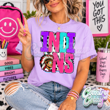 INDIANS ** COLOR POP ** T-SHIRT-Country Gone Crazy-Country Gone Crazy