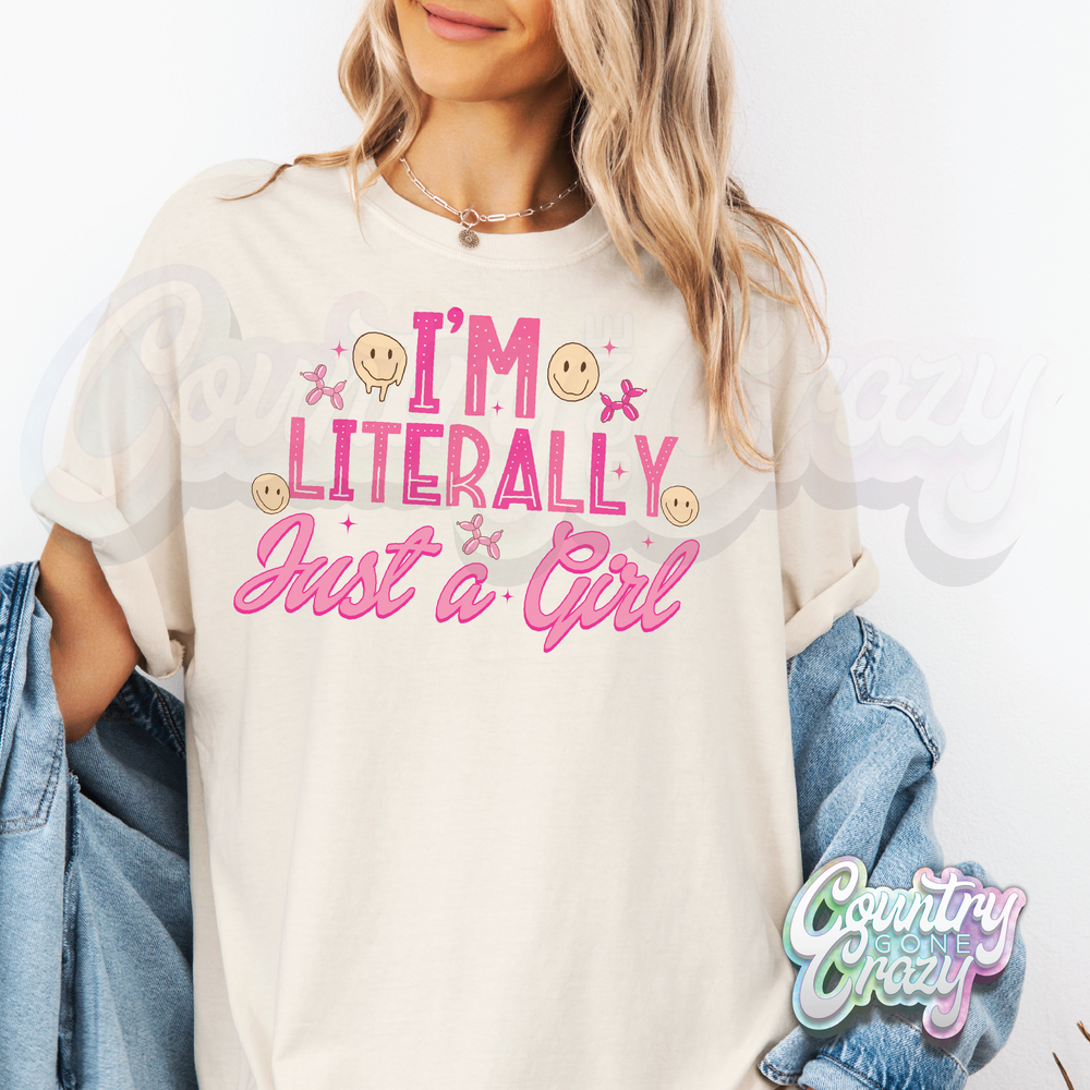 I'M LITERALLY JUST A GIRL / COMFORT COLOR T-SHIRT-Country Gone Crazy-Country Gone Crazy